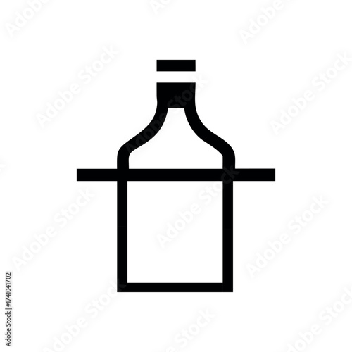 Minimalist whiskey bottle logo vintage bar drink design Vector illustration