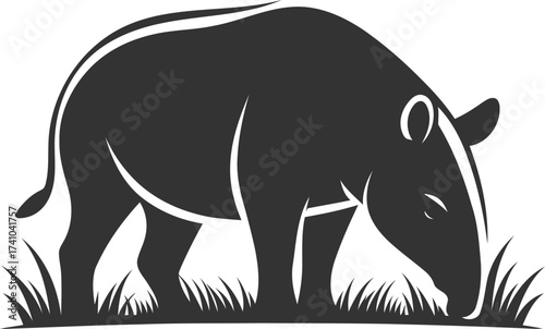 Tapir animal vector black silhouette illustration