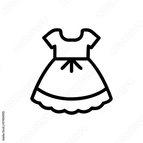 Princess baby frock with lace embroidery elegant style Vector illustration
