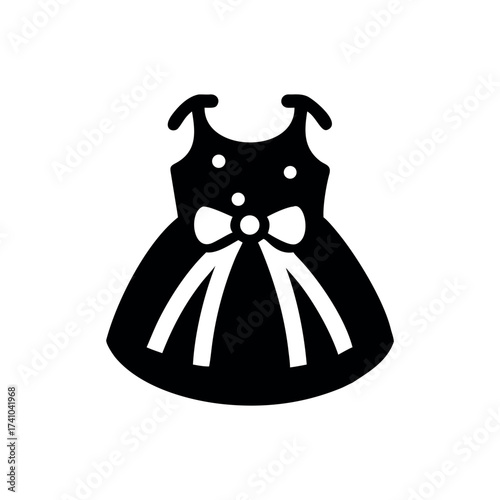 Princess baby frock with ornamental pattern cute design Vector illustration