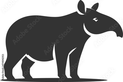 Tapir animal vector black silhouette illustration