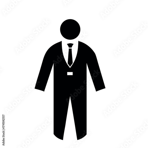 Professional mens office outfit with stylish formal design Vector illustration