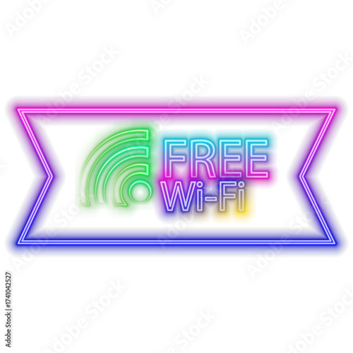 Free wifi icon Blue neon light on dark wall.Free Wifi neon sign.. Wifi symbol. Wireless network icon. Wi-Fi zone.