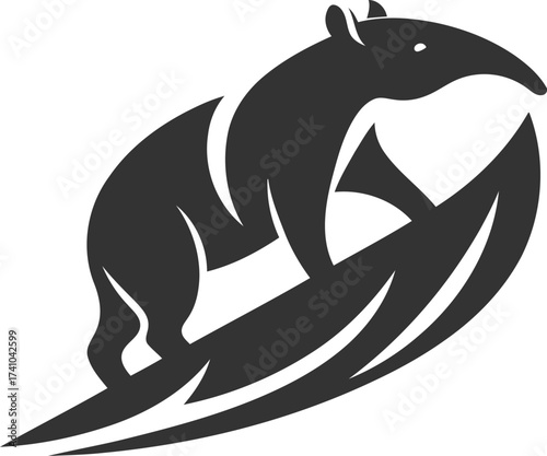 Tapir animal vector black silhouette illustration