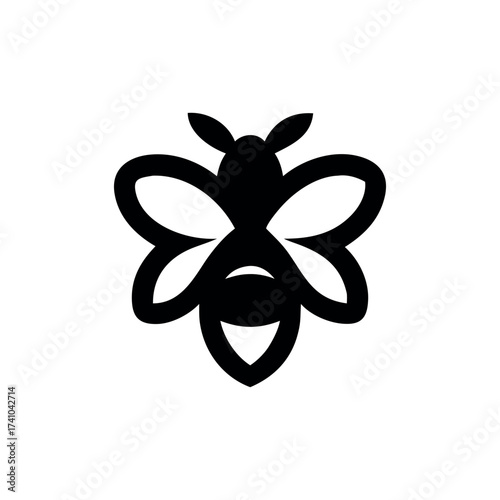 Abstract bee logo modern nature inspired branding Vector illustration