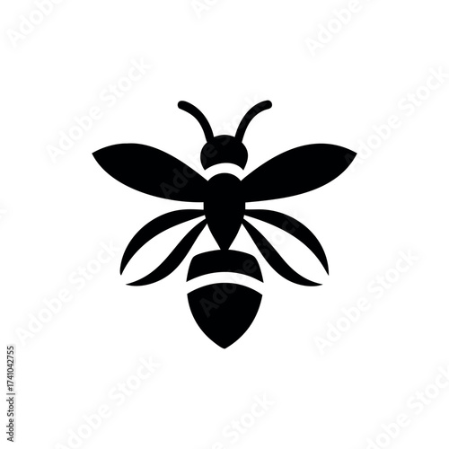 Abstract bee logo minimal honeybee eco design Vector illustration