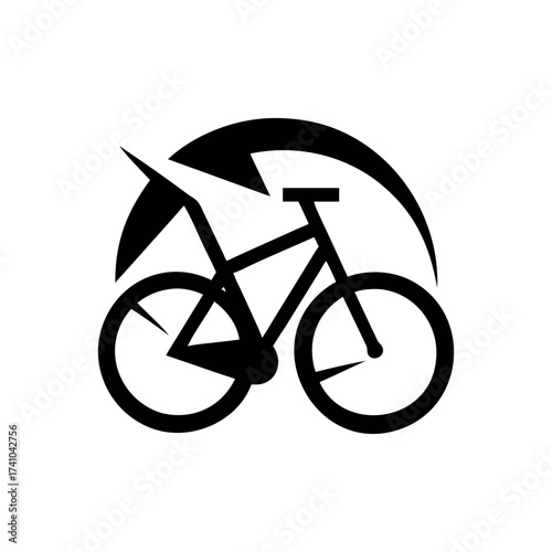 Abstract bicycle logo retro lifestyle travel adventure Vector illustration