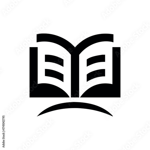 Abstract book logo simple education learning concept Vector illustration