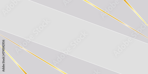 Luxury White and Gold Background with Golden Lines and Paper Cut Style. Premium Gray and Gold Background for Award, Nomination, Ceremony, Formal Invitation or Certificate Design