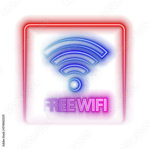 wifi, wifi, wireless internet. neon style. wifi icon set.symbol, outline, vector illustration, in black and white color, isolated on black background