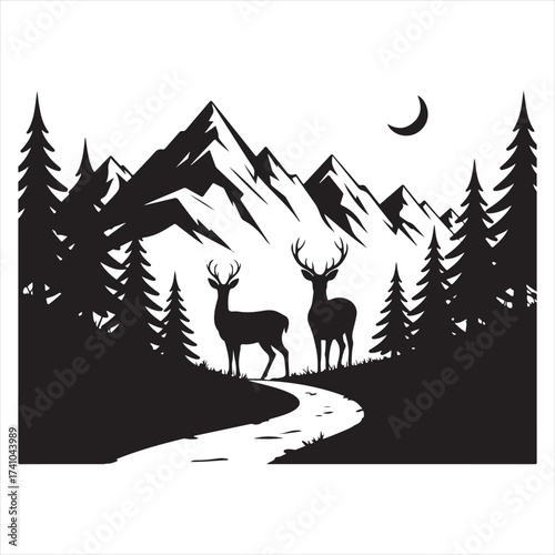 black and white victor design, icon