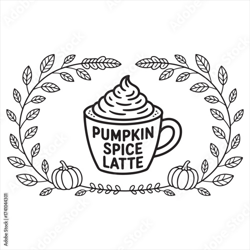 black and white pumpkin spice latte