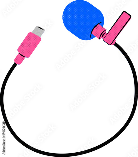 lapel microphone or clip-on microphone. Clip Microphone Icon Representing Lavaliere Audio and Wireless Sound System. Elegant Lavalier Microphone Symbol. 