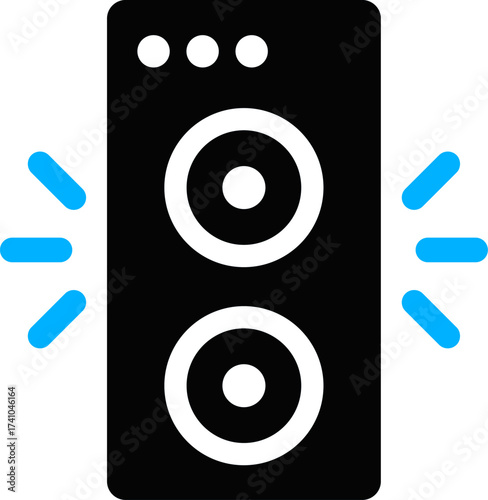 Audio speaker silhouette icon on white background. smart speaker vector illustration. Silhouette of speaker box, sound box, music  instrument. Smart Audio speaker 