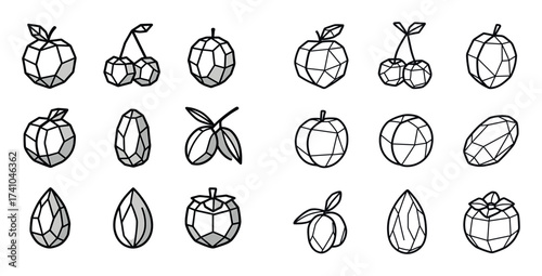 Low-Poly Fruit Icons
