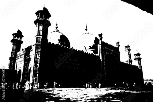 Majestic Mughal Architecture in Lahore Pakistan, A Historic Landmark with Intricate Details and Grandeur, Evoking a Sense of Wonder and Awe, Perfect for Travel and Cultural Projects