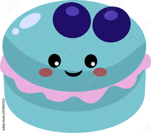 Cotton Candy Macaroon with Blueberry