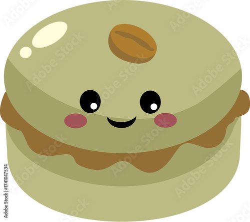 Expresso Macaroon with Chocolate Filling Vector