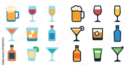 Colorful Drink Icons