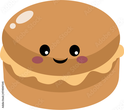 Tiramisu Macaroon with Cream Filling Vector