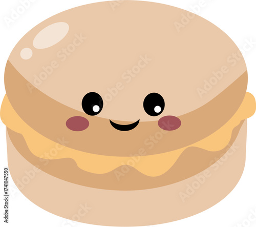Coffee Macaroon with Coffee Filling Vector