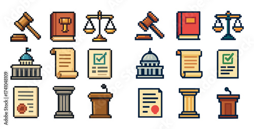 Pixel Art Government Icons