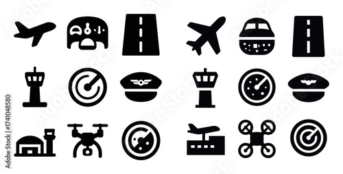 Aviation Icons Grid