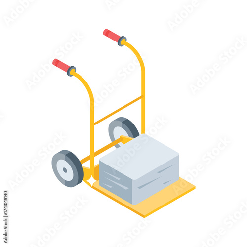 Ready to use icon of hand trolley in trendy design style