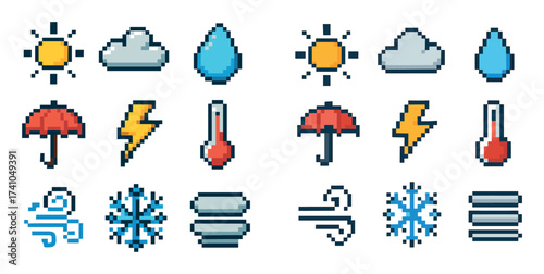 Pixel Weather Icons