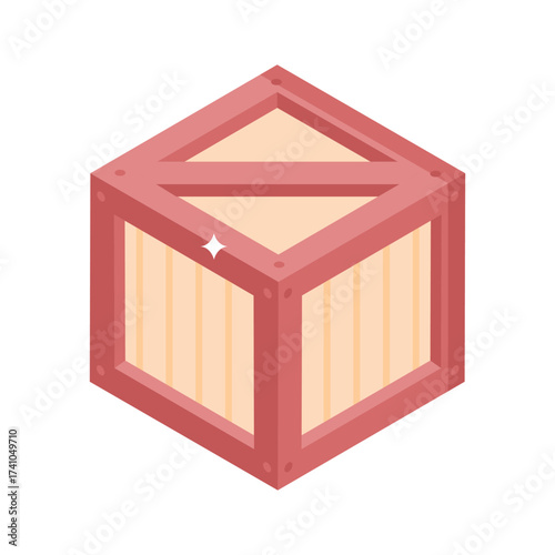 Check this amazing icon of wooden crate in isometric style