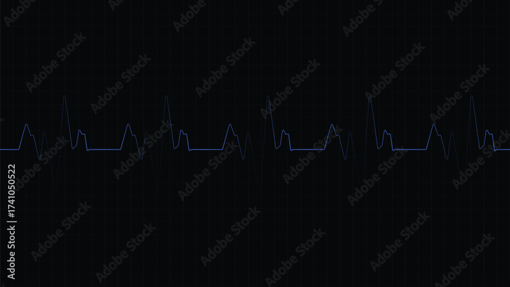 Obraz premium Dynamic heartbeat line graphic symbolizing health, finance, and progress across a vibrant red to blue gradient background