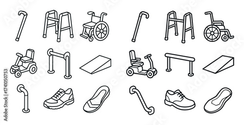Aging Care Mobility Icons
