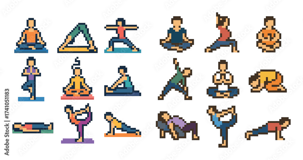 Fototapeta premium Pixel Yoga Styles