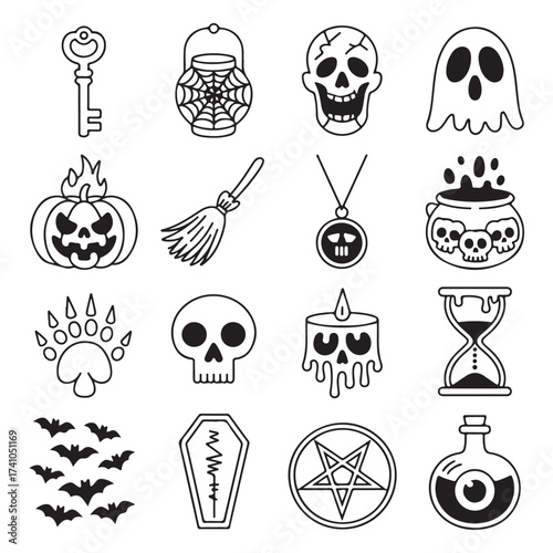 Food vector icon set silhouette collection
