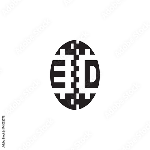 Monogram Initial Alphabet ED Bold Unique Design Pixel Logo Concept Alphabet