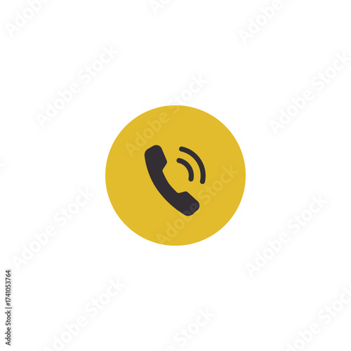 Phone Icon Simple Graphic Representation of a Telephone and Call Symbol for Communication