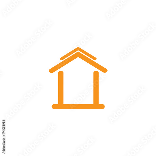 Vector graphic of a simple house structure, a conceptual icon for architecture, property and shelter