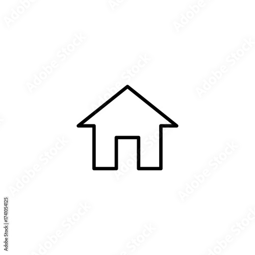 Simple Home Icon Minimalist Outline of a House for Web Design and Mobile Apps