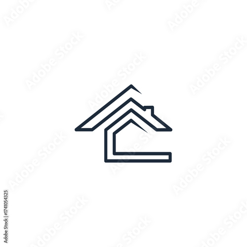 Modern Minimalist House Icon Elegant Design for Real Estate and Property Management