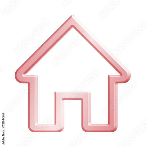 Simple Pink House Icon for Home, Real Estate, and Design Projects