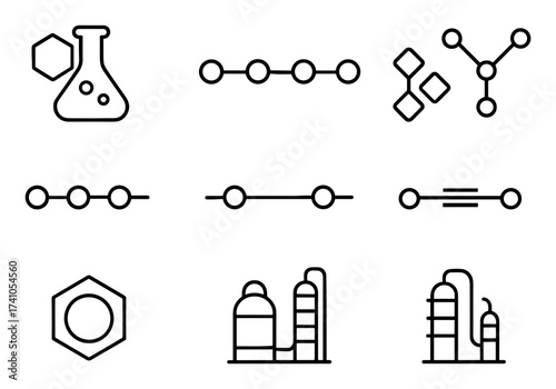 Minimalist Hydrocarbon Icons