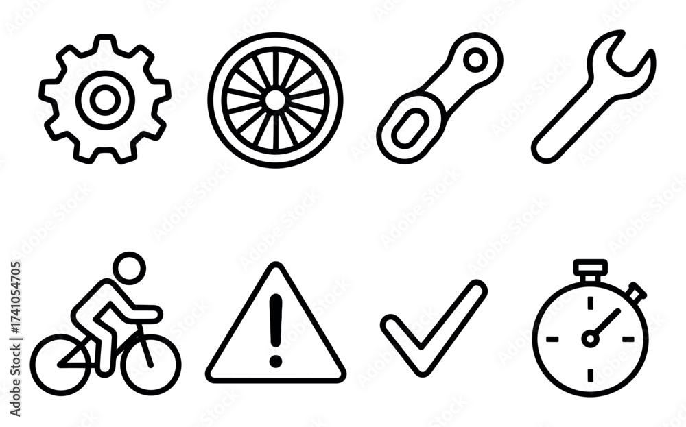Fototapeta premium Bicycle Repair Icon Set