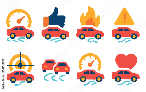 Car Drifting Icons