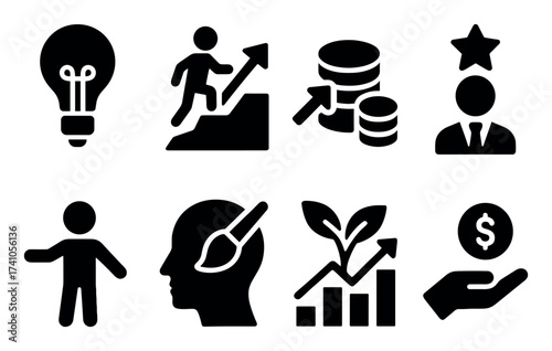 Entrepreneurship Icons Grid