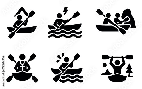 Kayak Rafting Icons