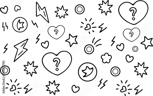 Hand drawn sketch elements collection