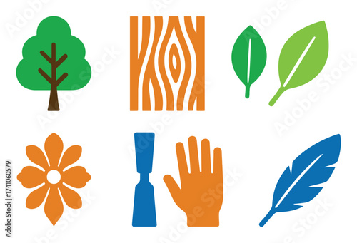 Colorful Wood Carving Icons