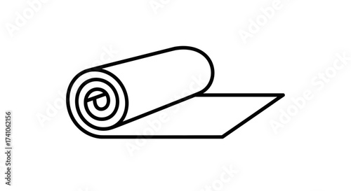 Yoga Mat Icon – Fitness Exercise Gym Equipment Symbol