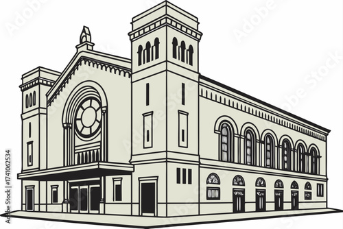 The Tabernacle in Atlanta, Georgia, former church with Romanesque facade now serving as a concert venue