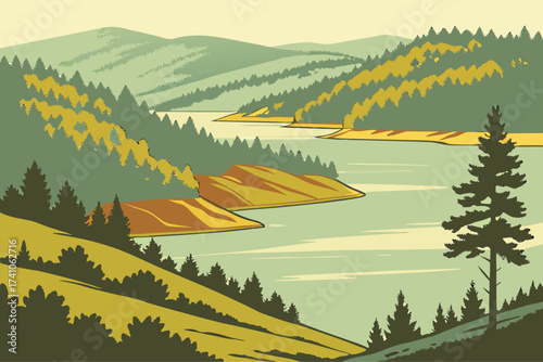 Strawberry Reservoir in Utah, expansive waters surrounded by rolling hills and forests